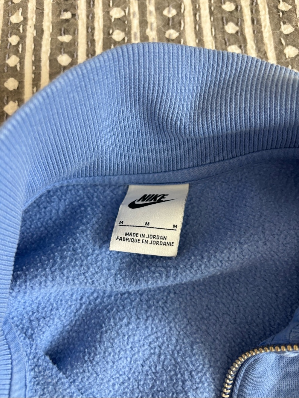 Nike Light Blue Fleece Quarter-Zip Pullover - Picture 2 of 2